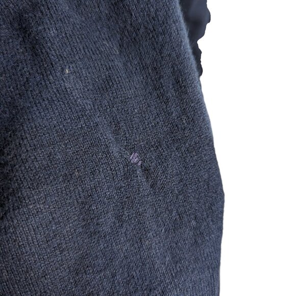 L.L. Bean Tall XL Men's Cotton Cashmere Lightweight 1/4 Zip Navy Blue Sweater - Picture 4 of 4